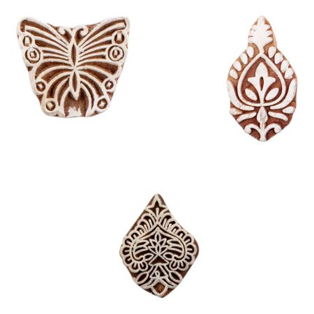 Set of 3 Piece New Mix Wooden Printing Block